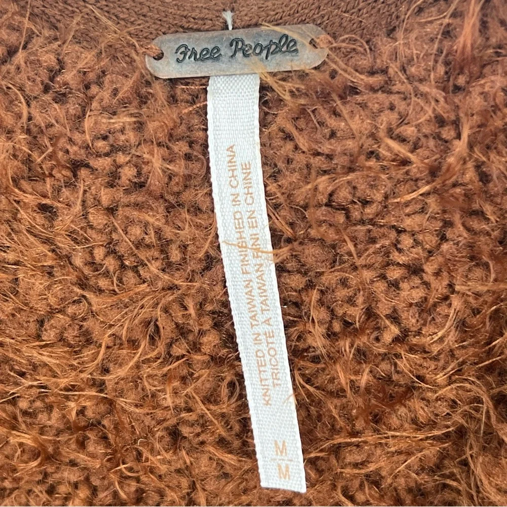 Free People Icing V-Neck Knit Sweater Mocha Java‎ Brown